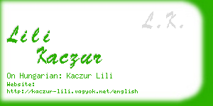 lili kaczur business card